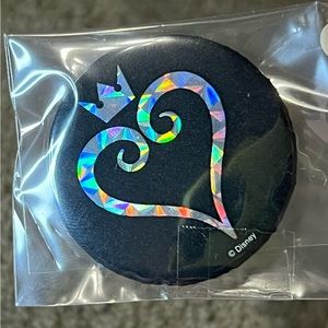 Kingdom Hearts Black & Silver Holographic Can Badge Pin Logo Japan Official Rare